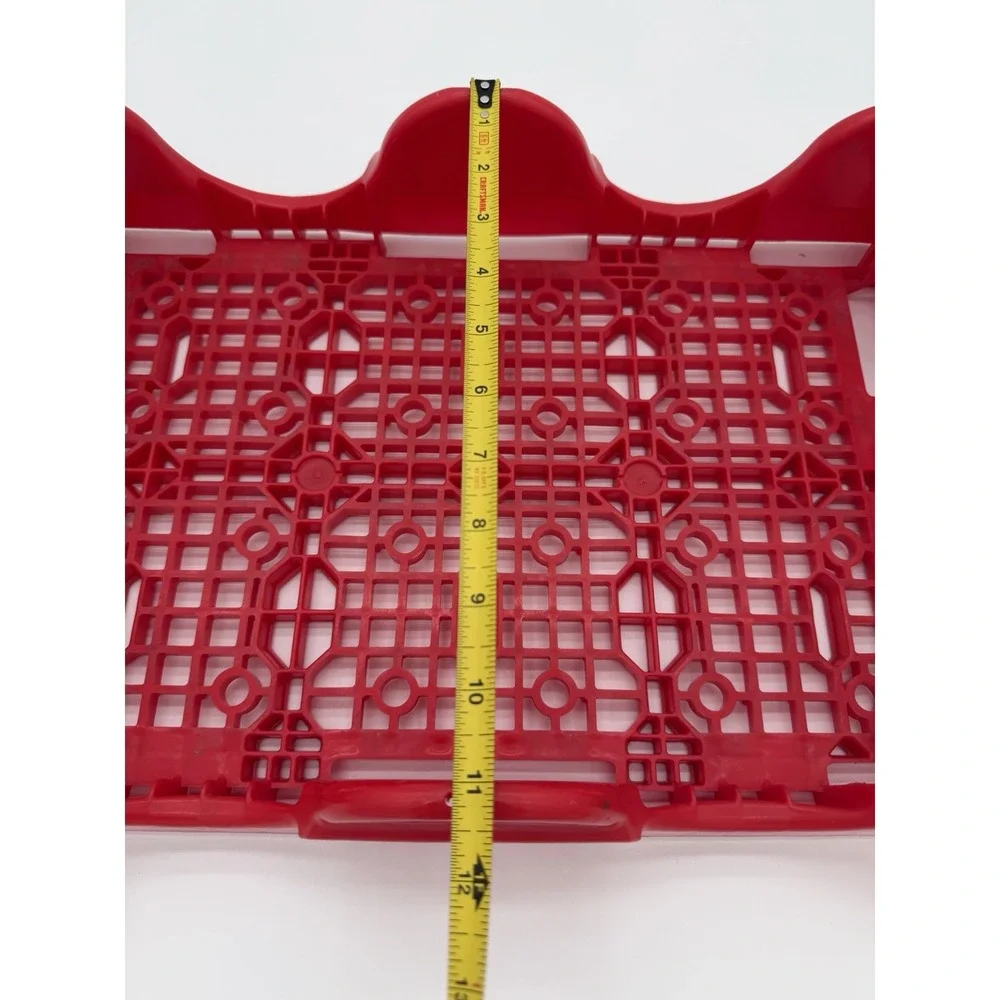 Coca-Cola Red Plastic Vintage Coke Bottle Crate Advertising 2 Carriers 18 Inch